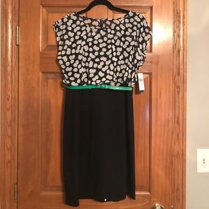 ALYX Black white dress with a pop of green. NWT